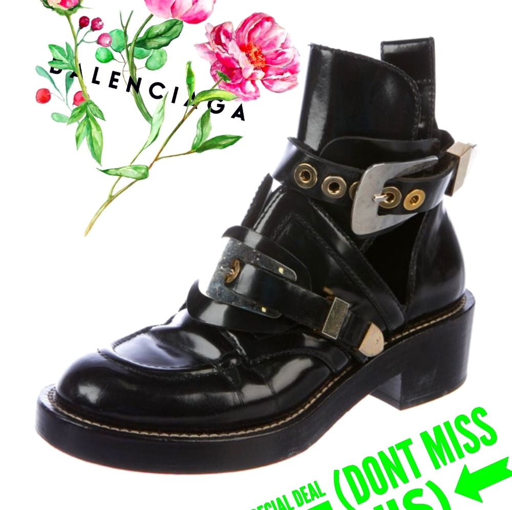 🔥🔥BALENCIAGA BLACK CEINTURE LEATHER METAL BUCKLE